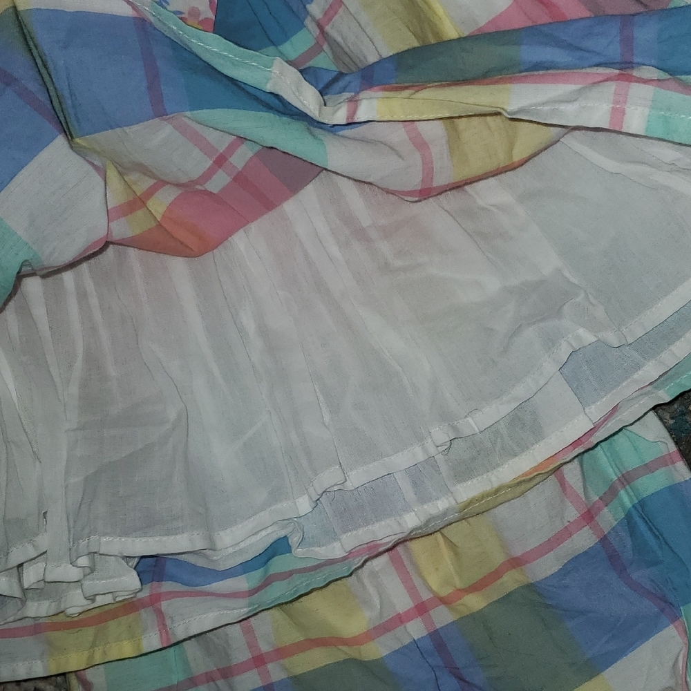 Colorful Plaid Baby Dress Setnew Tommy Bahamas Plaid 3 Pc Dress Bloomers & Hat - Picture 7 of 16